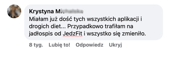 Opinia klientki JedzFit